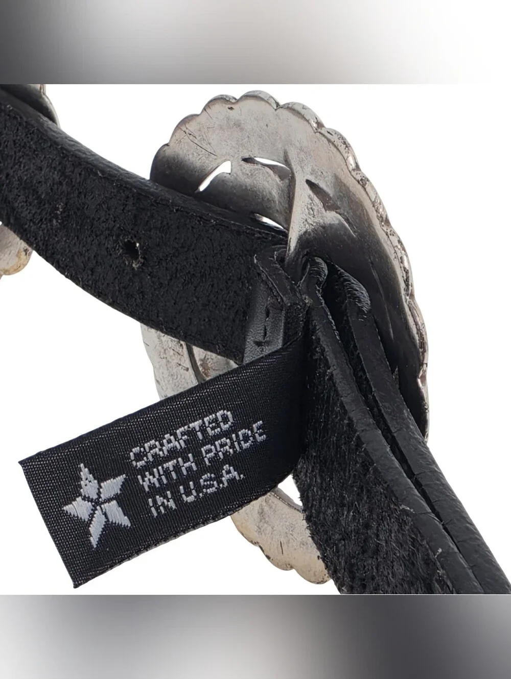 Vintage Brighton Sunflower Concho Western-Boho Leather Belt 1993 Large